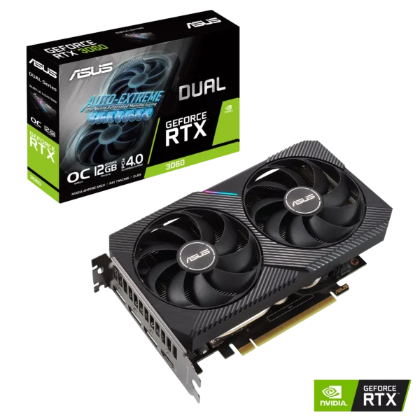 כרטיס מסך - Asus DUAL GeForce RTX 3060 OC V2 12GB - צבע שחור