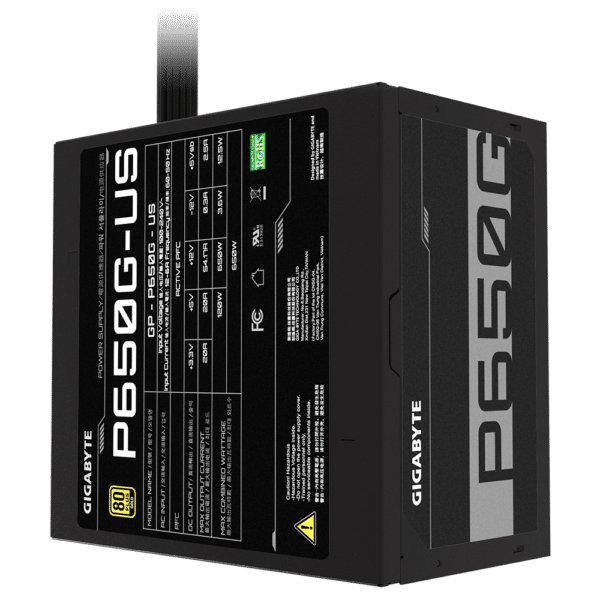 ⁦ספק כוח - Gigabyte P650G 650W 80+ Gold⁩ – תמונה ⁦6⁩
