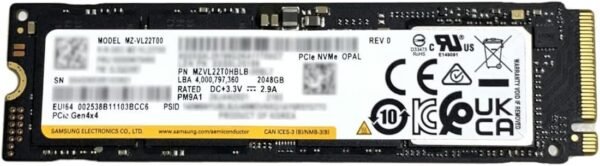 SSD פנימי - Samsung PM9A1 2TB NVME M.2 SSD GEN4