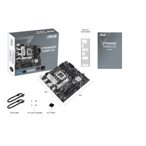 ⁦לוח אם - Asus Prime B760M-A D4-CSM Micro-ATX LGA1700 DDR4⁩ – תמונה ⁦7⁩