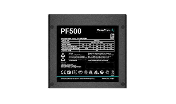 ⁦ספק כוח - DeepCool PF500 500W 80Plus - צבע שחור⁩ – תמונה ⁦4⁩