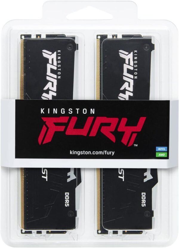 ⁦זכרון לנייח - Kingston Fury Beast RGB DDR5 64GB 2x32GB 6000Mhz CL36 - צבע שחור⁩ – תמונה ⁦4⁩