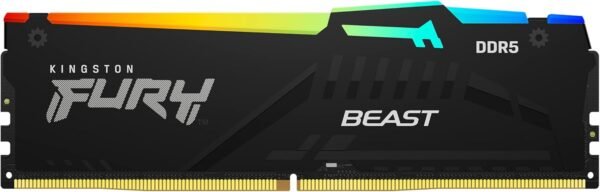 ⁦זכרון לנייח - Kingston Fury Beast RGB DDR5 64GB 2x32GB 6000Mhz CL36 - צבע שחור⁩ – תמונה ⁦3⁩