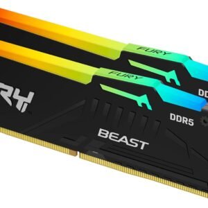 זכרון לנייח - Kingston Fury Beast RGB DDR5 32GB 2x16GB 5600Mhz CL40 - צבע שחור