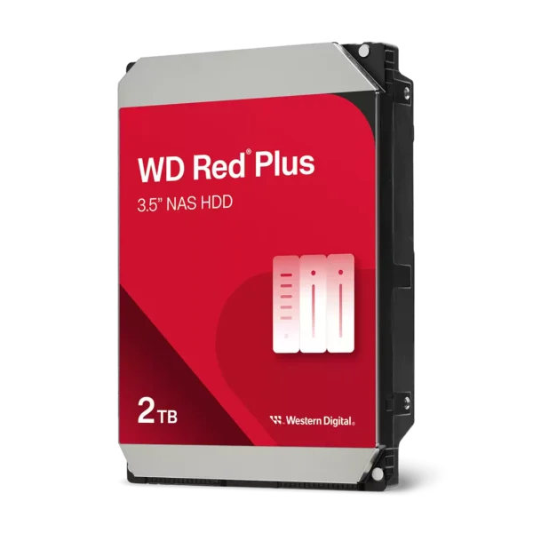 דיסק קשיח פנימי לנייח - Western Digital Red Plus NAS 2TB 5400rpm 256MB SATA III