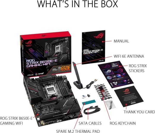 ⁦לוח אם - ASUS ROG STRIX B650E-E GAMING WIFI ATX AM5 DDR5⁩ – תמונה ⁦8⁩