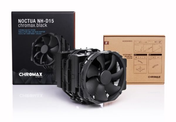⁦קירור למעבד - Noctua NH-D15 Chromax.Black - צבע שחור⁩ – תמונה ⁦4⁩