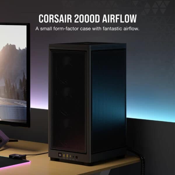 ⁦מארז - Corsair 2000D Airflow Mini - צבע שחור⁩ – תמונה ⁦2⁩