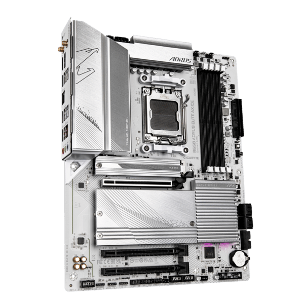 ⁦לוח אם – Gigabyte Aorus B650 A Elite AX ICE ATX WIFI6 DDR5 White⁩ – תמונה ⁦3⁩