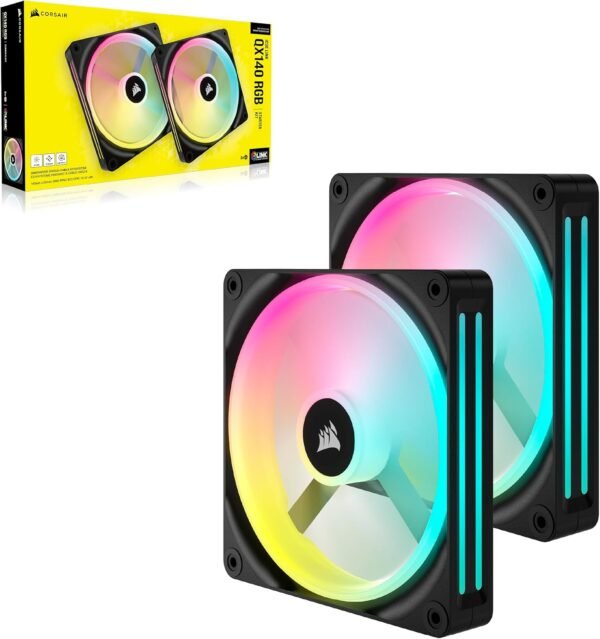 סט 2 מאווררים למארז - Corsair iCUE LINK QX140 140mm