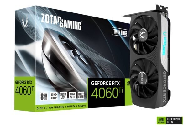 כרטיס מסך – Zotac Gaming GeForce RTX 4060 Ti 8GB Twin Edge Black – צבע שחור