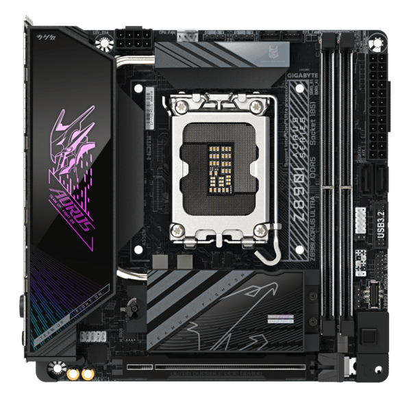 ⁦לוח אם – Gigabyte Z890i Aorus Ultra LGA1851 m-ITX WIFI7 2.5GbE Lan DDR5⁩ – תמונה ⁦2⁩