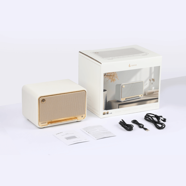 ⁦רמקול בלוטות' – 2.0 ערוצים Edifier D32 Bluetooth – צבע חום לבן⁩ – תמונה ⁦6⁩
