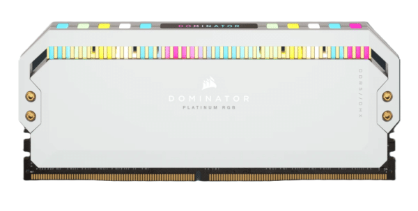 ⁦זכרון לנייח - Corsair Dominator Platinum RGB DDR5 64GB 2x32GB 5200Mhz CL40 - צבע לבן⁩ – תמונה ⁦3⁩