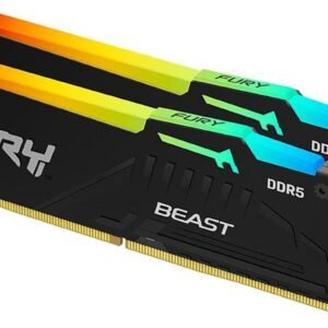 זכרון לנייח - Kingston Fury Beast RGB DDR5 32GB 2x16GB 5600Mhz CL36 - צבע שחור