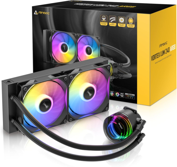 ⁦קירור נוזלי למעבד – Antec Vortex Lum 240mm ARGB - צבע שחור⁩ – תמונה ⁦6⁩
