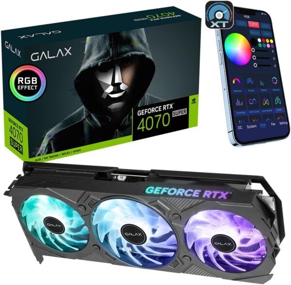 ⁦כרטיס מסך – Galax GeForce RTX 4070 Super EX Gamer 1-Click OC 12GB - צבע שחור⁩ – תמונה ⁦5⁩