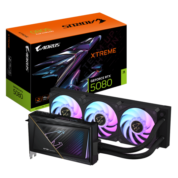 כרטיס מסך – Gigabyte Aorus GeForce RTX 5080 Xtreme Waterforce 16GB – צבע שחור