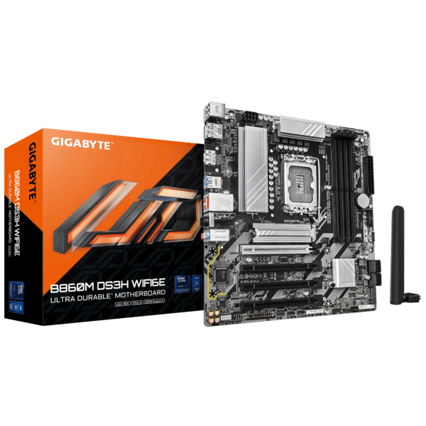 לוח אם – Gigabyte B860M DS3H Micro-ATX WIFI6E 2.5GbE Lan LGA1851 DDR5