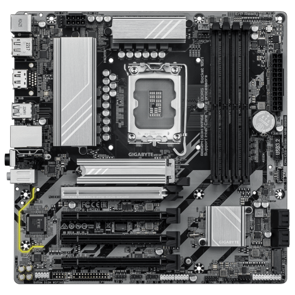 ⁦לוח אם – Gigabyte B860M DS3H Micro-ATX WIFI6E 2.5GbE Lan LGA1851 DDR5⁩ – תמונה ⁦2⁩