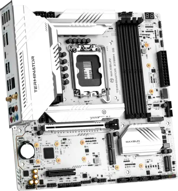 ⁦לוח אם – Maxsun Terminator Z790M D5 Ice Micro-ATX WIFI6E 2.5GbE Lan LGA1700 DDR5⁩ – תמונה ⁦3⁩