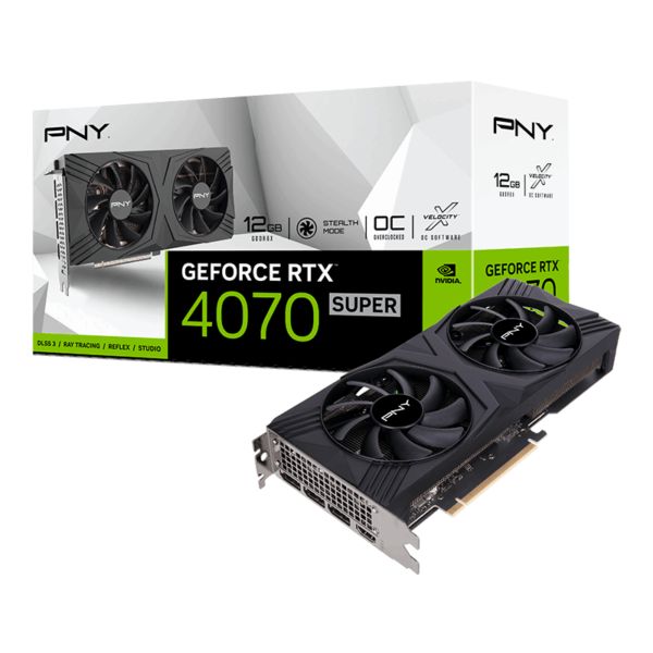 כרטיס מסך – PNY GeForce RTX 4070 Super Verto Dual Fan 12GB - צבע שחור