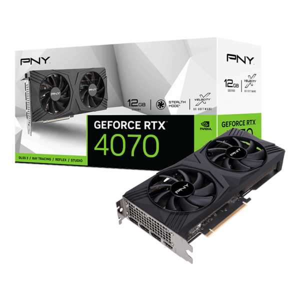 כרטיס מסך – PNY GeForce RTX 4070 Verto Dual Fan 12GB - צבע שחור