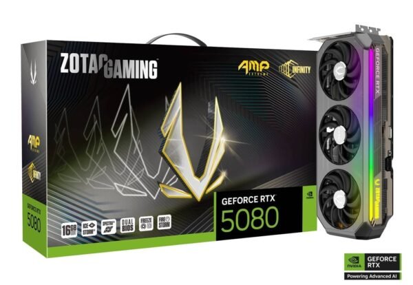 כרטיס מסך – Zotac Gaming GeForce RTX 5080 AMP Extreme Infinity 16GB - צבע שחור