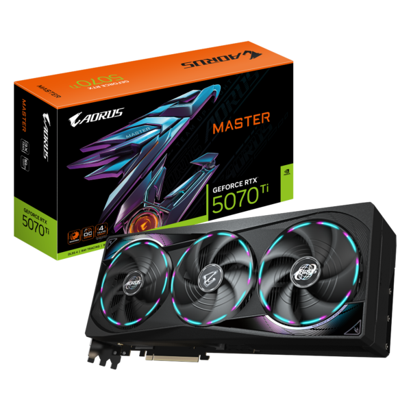 כרטיס מסך – Gigabyte Aorus GeForce RTX 5070 Ti Master 16GB – צבע שחור