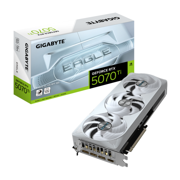 כרטיס מסך – Gigabyte GeForce RTX 5070 Ti Eagle OC ICE SFF 16GB – צבע לבן