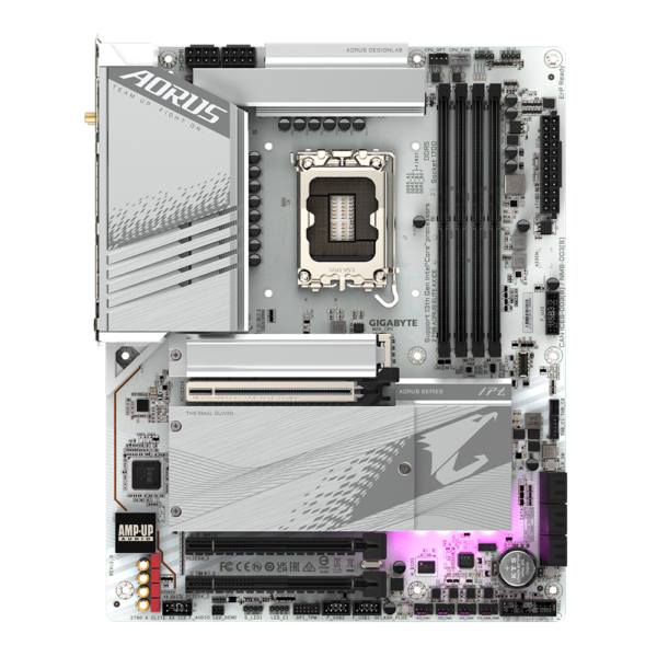 ⁦לוח אם – Gigabyte Z790 Aorus Elite AX ICE ATX WIFI6E 2.5GbE Lan DDR5 - צבע לבן⁩ – תמונה ⁦2⁩