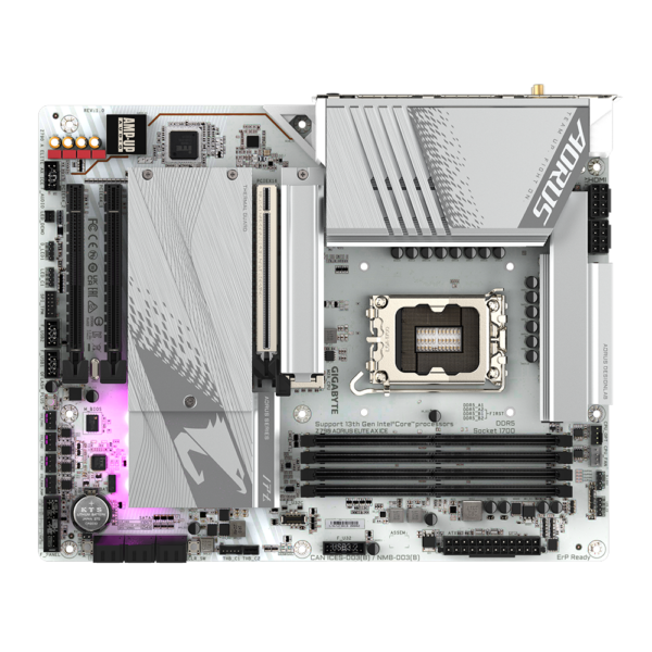 ⁦לוח אם – Gigabyte Z790 Aorus Elite AX ICE ATX WIFI6E 2.5GbE Lan DDR5 - צבע לבן⁩ – תמונה ⁦5⁩
