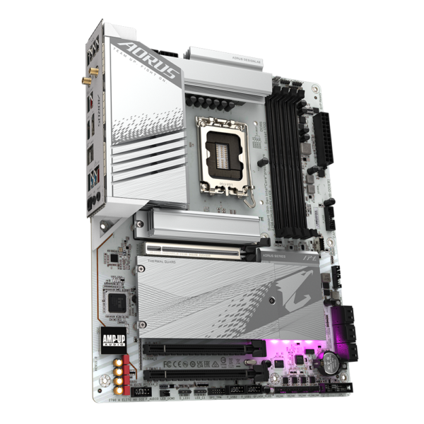 ⁦לוח אם – Gigabyte Z790 Aorus Elite AX ICE ATX WIFI6E 2.5GbE Lan DDR5 - צבע לבן⁩ – תמונה ⁦3⁩