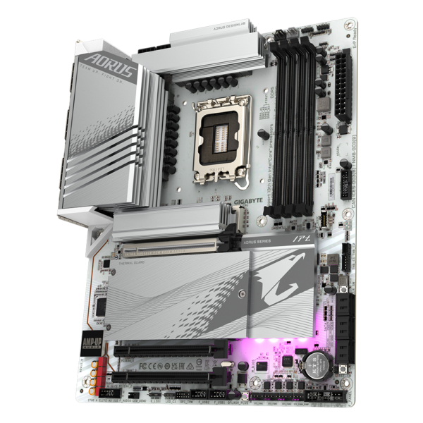 ⁦לוח אם – Gigabyte Z790 Aorus Elite AX ICE ATX WIFI6E 2.5GbE Lan DDR5 - צבע לבן⁩ – תמונה ⁦4⁩