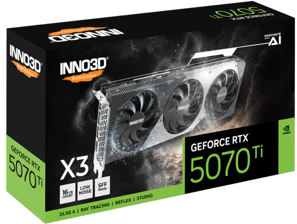 ⁦כרטיס מסך – Inno3D GeForce RTX 5070 Ti X3 16GB – צבע שחור⁩ – תמונה ⁦3⁩
