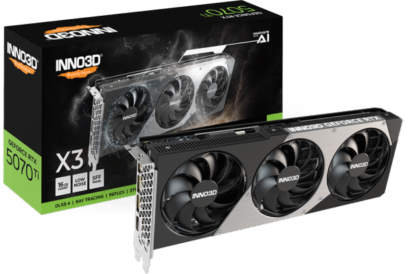 כרטיס מסך – Inno3D GeForce RTX 5070 Ti X3 16GB – צבע שחור
