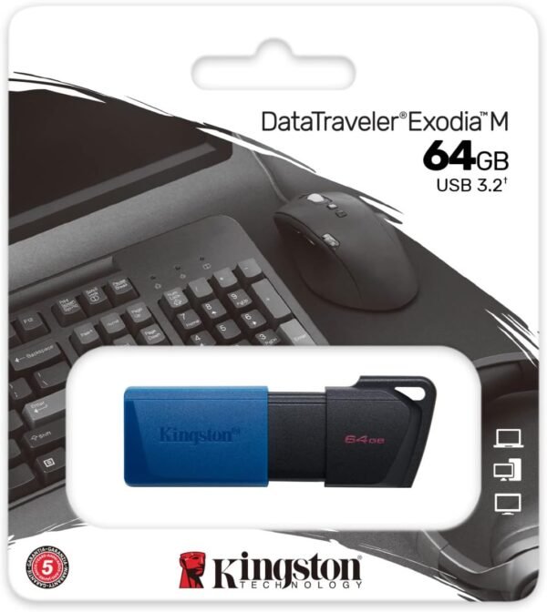 זיכרון נייד - Kingston DataTraveler Exodia M 64GB USB3.2 - כחול