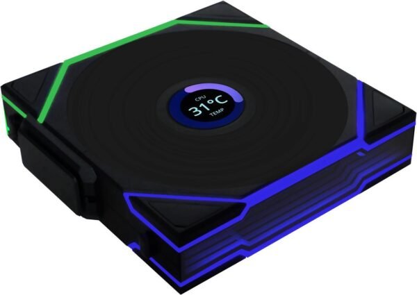 ⁦מאוורר למארז – Lian-Li TL120 UNI Wireless LCD 120mm – צבע שחור⁩ – תמונה ⁦5⁩