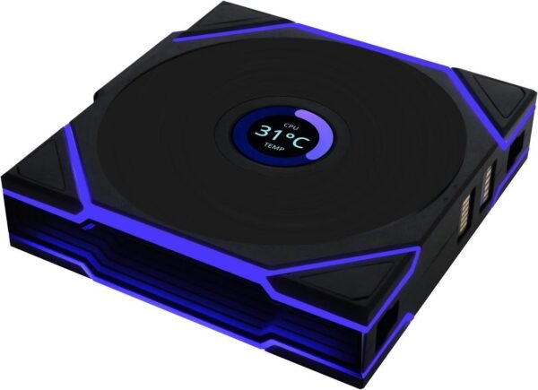 ⁦מאוורר למארז – Lian-Li TL120 UNI Wireless LCD 120mm – צבע שחור⁩ – תמונה ⁦4⁩