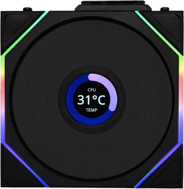 ⁦מאוורר למארז – Lian-Li TL120 UNI Wireless LCD 120mm – צבע שחור⁩ – תמונה ⁦2⁩
