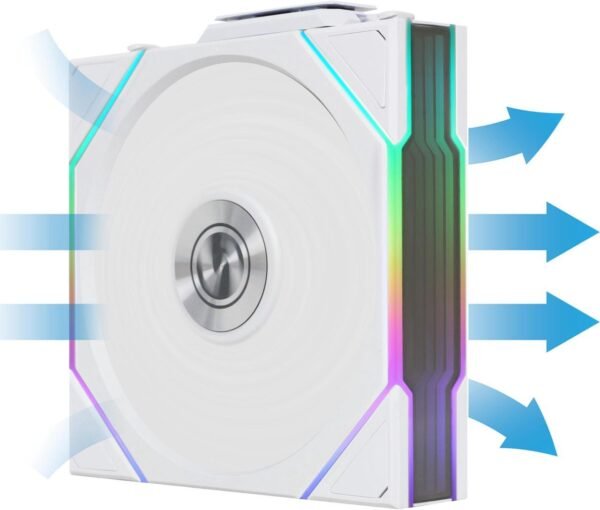 ⁦3 מאווררים למארז – Lian-Li TL120 UNI Wireless LED 120mm 3xFans – צבע לבן⁩ – תמונה ⁦4⁩