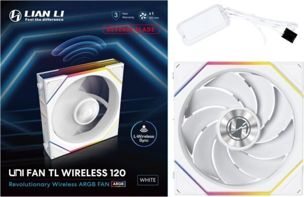 מאוורר למארז – Lian-Li TL120 UNI Wireless LED 120mm Reverse – צבע לבן