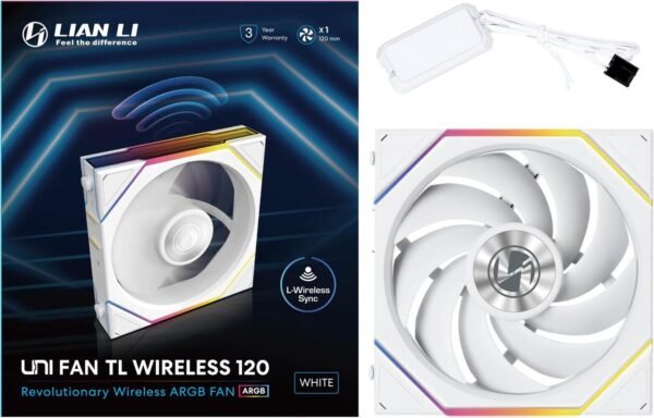 מאוורר למארז – Lian-Li TL120 UNI Wireless LED 120mm – צבע לבן