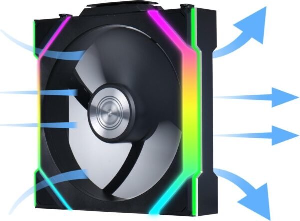 ⁦3 מאווררים למארז – Lian-Li UNI SL Wireless 120mm 3xFans – צבע שחור⁩ – תמונה ⁦4⁩