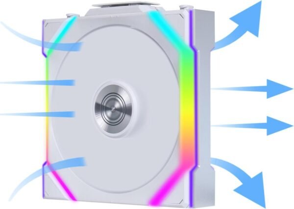 ⁦3 מאווררים למארז – Lian-Li UNI SL Wireless 120mm 3xFans – צבע לבן⁩ – תמונה ⁦4⁩