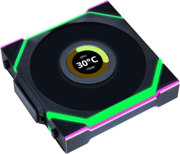 ⁦מאוורר למארז – Lian-Li UNI SL Wireless LCD 120mm Reverse – צבע שחור⁩ – תמונה ⁦5⁩