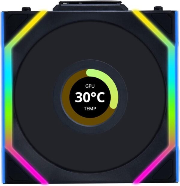 ⁦מאוורר למארז – Lian-Li UNI SL Wireless LCD 120mm Reverse – צבע שחור⁩ – תמונה ⁦2⁩