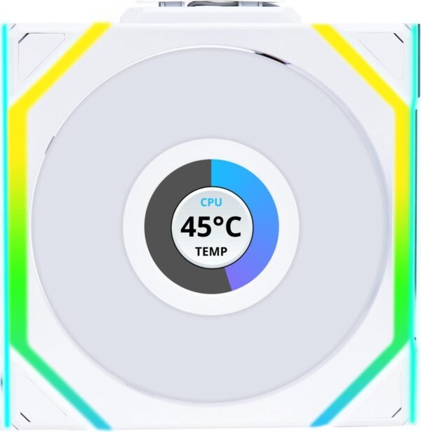 ⁦מאוורר למארז – Lian-Li UNI SL Wireless LCD 120mm – צבע לבן⁩ – תמונה ⁦2⁩