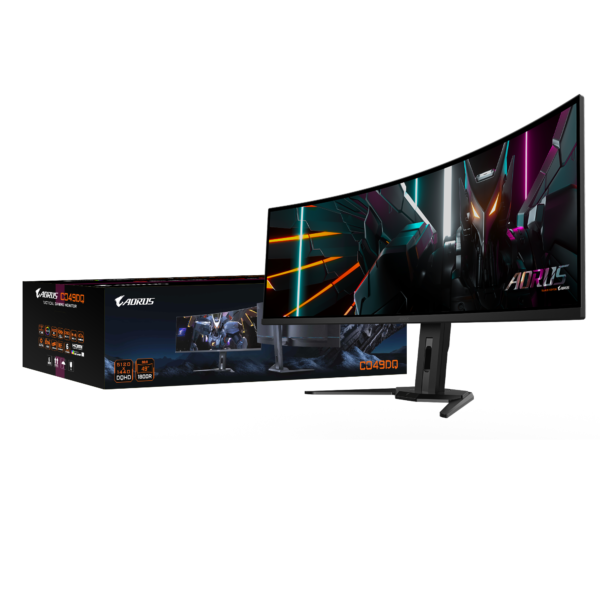 ⁦מסך גיימינג קעור - Gigabyte 49" Aorus OLED DQHD 144Hz 0.03ms⁩ – תמונה ⁦2⁩