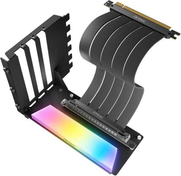 מעמד לכרטיס מסך כולל כבל מובנה 200 מ''מ – Antec ARGB PCIE 4.0 Vertical GPU Riser Cable – צבע שחור